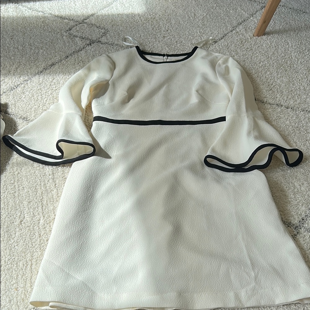 Eliza J Cream A-Line Dress with Bell Sleeves